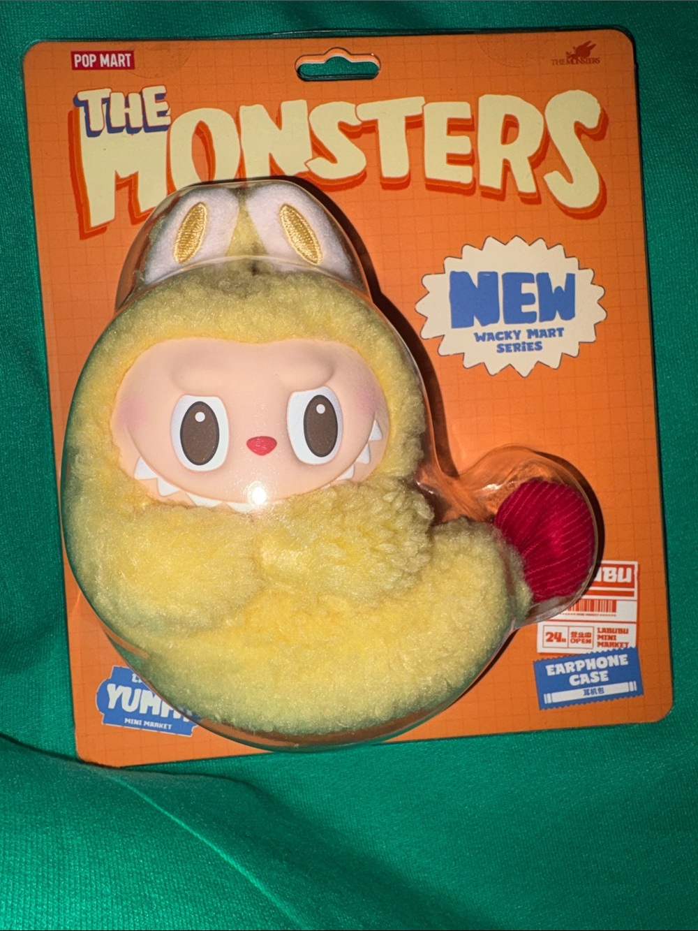 Labubu Yellow Plush Mini Bag with Red Accent - The Monsters Series